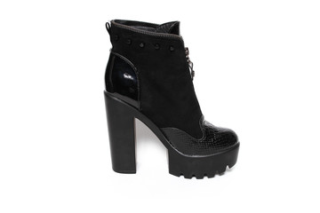 Women's demi-season shoes leather isolated on white background