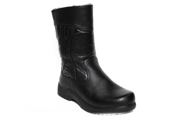 Women's demi-season shoes leather isolated on white background