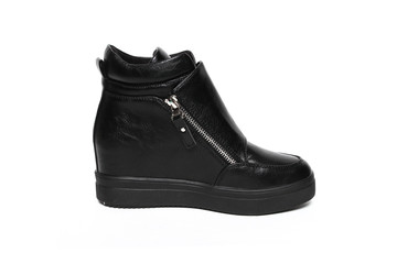 Women's demi-season shoes leather isolated on white background