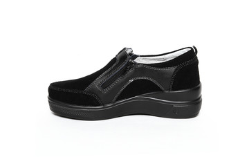 Women's demi-season shoes leather isolated on white background