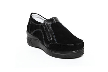 Women's demi-season shoes leather isolated on white background