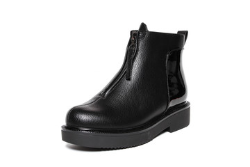 Women's demi-season shoes leather isolated on white background