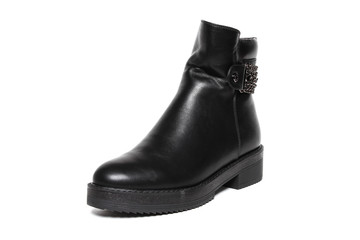 Women's demi-season shoes leather isolated on white background