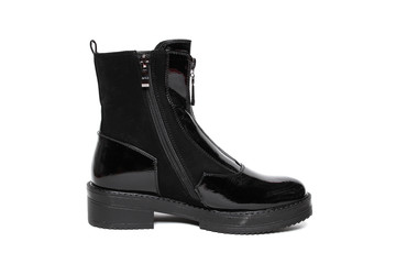 Women's demi-season shoes leather isolated on white background