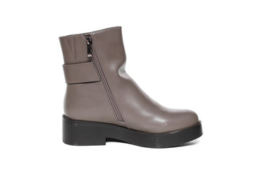 Women's demi-season shoes leather isolated on white background