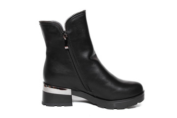 Women's demi-season shoes leather isolated on white background