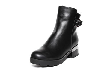 Women's demi-season shoes leather isolated on white background