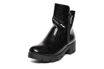 Women's demi-season shoes leather isolated on white background