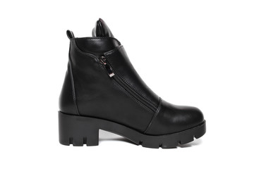 Women's demi-season shoes leather isolated on white background