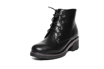 Women's demi-season shoes leather isolated on white background