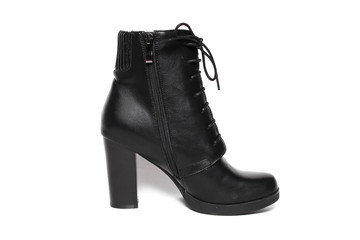 Women's demi-season shoes leather isolated on white background