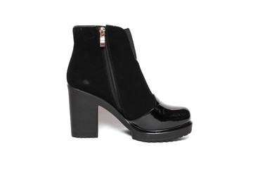 Women's demi-season shoes leather isolated on white background