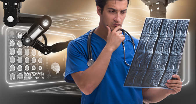 Telehealth concept with doctor doing remote check-up