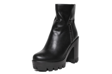 Women's demi-season shoes leather isolated on white background