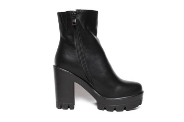 Women's demi-season shoes leather isolated on white background