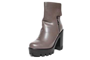 Women's demi-season shoes leather isolated on white background