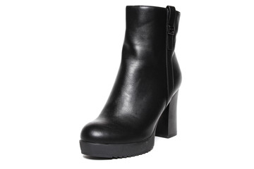 Women's demi-season shoes leather isolated on white background