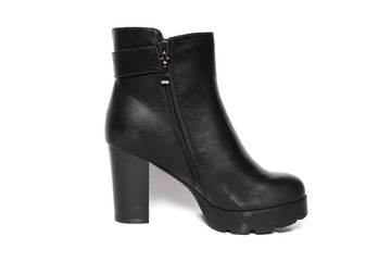 Women's demi-season shoes leather isolated on white background