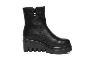 Women's demi-season shoes leather isolated on white background