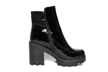 Women's demi-season shoes leather isolated on white background