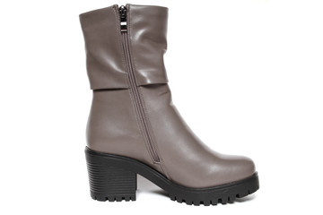 Women's demi-season shoes leather isolated on white background