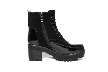 Women's demi-season shoes leather isolated on white background