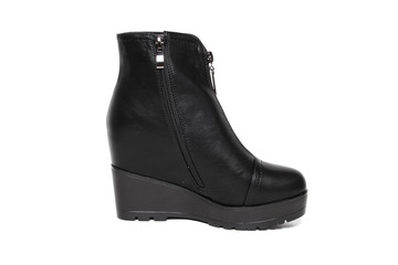 Women's demi-season shoes leather isolated on white background