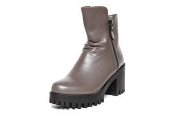 Women's demi-season shoes leather isolated on white background