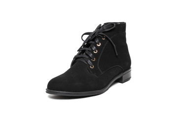 Women's demi-season shoes leather isolated on white background