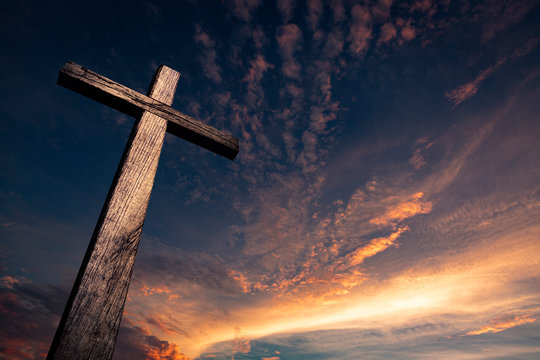 The Cross Of Salvation In A Beautiful Sunset