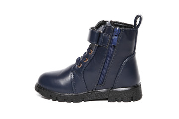 Women's demi-season shoes leather isolated on white background