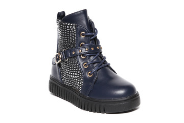 Women's demi-season shoes leather isolated on white background