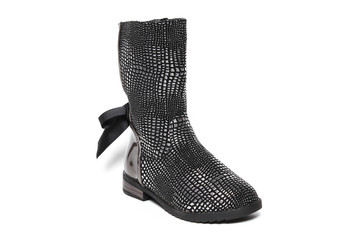 Women's demi-season shoes leather isolated on white background