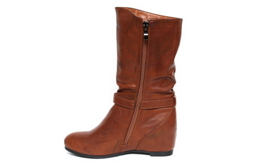 Women's demi-season shoes leather isolated on white background