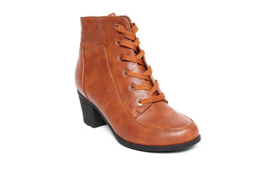 Women's demi-season shoes leather isolated on white background