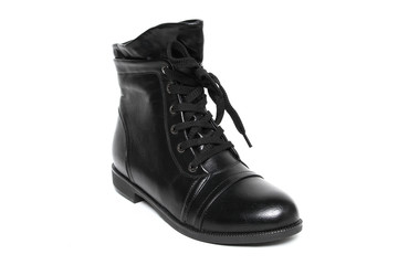 Women's demi-season shoes leather isolated on white background