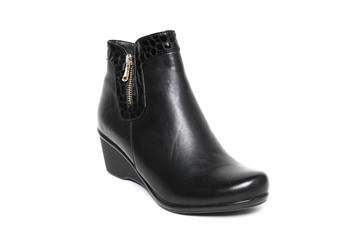 Women's demi-season shoes leather isolated on white background