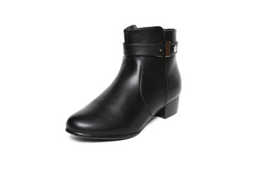 Women's demi-season shoes leather isolated on white background