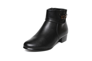 Women's demi-season shoes leather isolated on white background