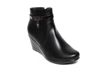 Women's demi-season shoes leather isolated on white background