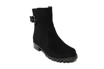 Women's demi-season shoes leather isolated on white background