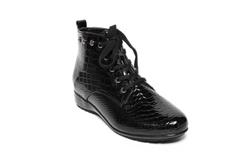 Women's demi-season shoes leather isolated on white background