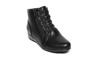 Women's demi-season shoes leather isolated on white background