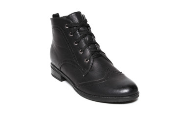 Women's demi-season shoes leather isolated on white background