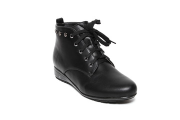 Women's demi-season shoes leather isolated on white background