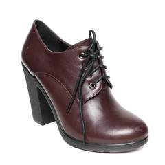 Women's demi-season shoes leather isolated on white background