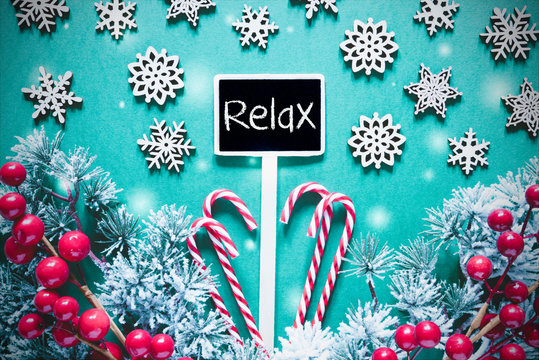 Black Christmas Sign,Lights, Frosty Look, Text Relax