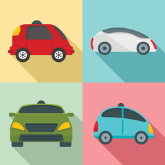 Driverless icon set. Flat set of driverless vector icons for web design
