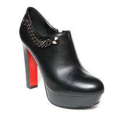 Women's demi-season shoes leather isolated on white background