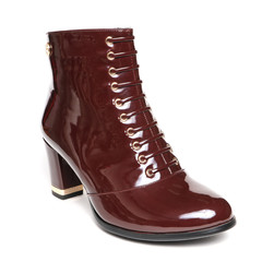 Women's demi-season shoes leather isolated on white background